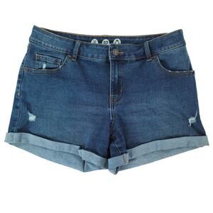 The Girlfriend by Rewash Blue Jean Shorts Women's 5/27 Cuffed‎ Hem Stretch